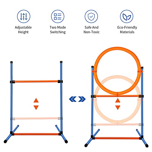 Dog Agility Training Equipment, 60-piece Dog Obstacle Course Training Starter Kit Pet Outdoor Game with Tunnel, Agility Hurdle, Weave Poles, Jump Ring, Pause Box, Toy Balls and Storage Bag