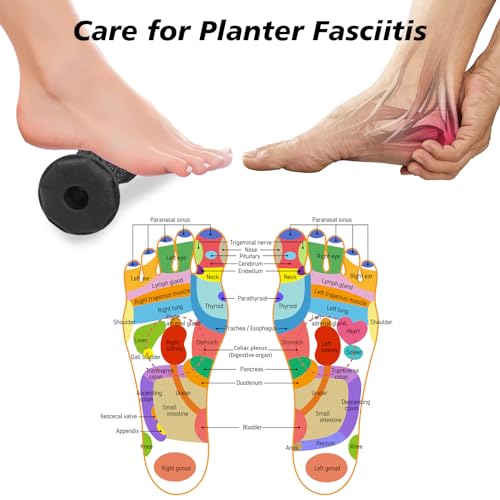 Plantar Fasciitis Relief,Foot Roller,Foot Massager Roller for Arch and Heel Pain Relief,Care for Plantar Fasciitis,Deep Tissue Muscle Massage,Portable Reflexology Tool - color: Black