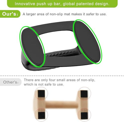 SELEWARE Push Up Bars Pushup Stands Handstand Bars, Soft Rubber Handle Provide Comfy Grip, Fit for Calisthenics, Fitness, Floor strength training, Stable and Sturdy Construction Support 500 lbs