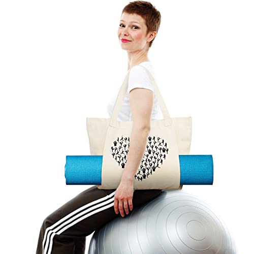 Saintrygo Yoga Bags for Women with Mat Carrier Canvas Pilates Tote Carryall Fits All Your Stuff for Travel Gym Workout