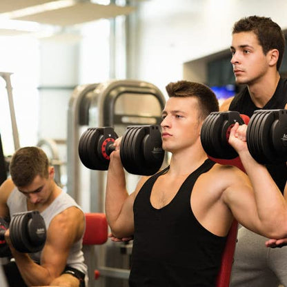 AOTOB Adjustable Dumbbell Set 25/55 Lbs (Pair) Set of 2 - color: 25lbs Black-Pair-Prime