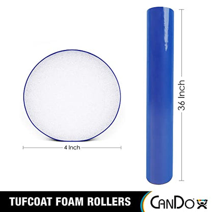 CanDo Premium TufCoat Blue Coated Foam Rollers for Muscle Restoration, Massage Therapy, Rehabilitation, Sport Recovery and Physical Therapy for Home, Clinic and Gym - size: 4" X 36", style: Round