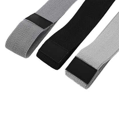 Resistance Bands Set High Elastic Durable Non Slip Workout Bands for Leg Correction Booty Training Cotton Polyester Rubber Latex Thread Light Gray Gray Black 3 Pack