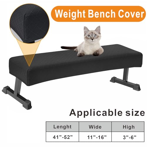 Weight Bench Cover, Workout Bench Cover, Gym Bench Cover, Protection for Adjustable Flat Weight Exercise Fitness Bench, Sit-up Board - Dustproof, Anti-Slip & Machine Washable.(Cover only)