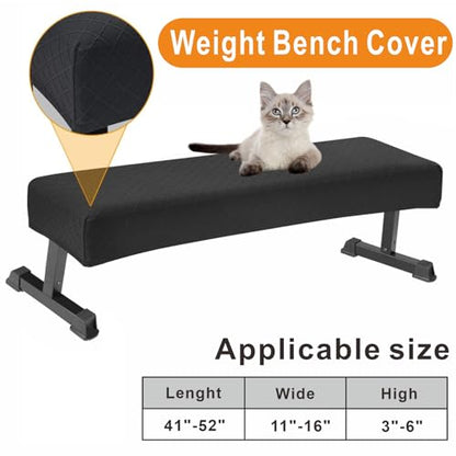 Weight Bench Cover, Workout Bench Cover, Gym Bench Cover, Protection for Adjustable Flat Weight Exercise Fitness Bench, Sit-up Board - Dustproof, Anti-Slip & Machine Washable.(Cover only)