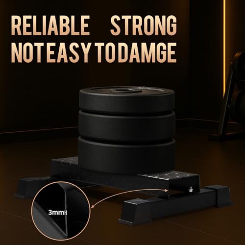 Steel Standing Calf Raise Bar, Anti-Slip Calf Raise Block & Platform, Calf Stretcher Machine for Home Gym, Ankle Rehab & Squat - color: Black-4.61in