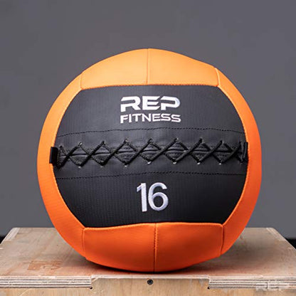REP Weighted Slam Balls for Home Gym Fitness | 5-30 lb Soft Textured Medicine Ball Sizes | Heavy Sand-Filled Workout Weights for Strength, Core Training, Crossfit, Conditioning & Slam Ball Exercises - style: 16 lbs