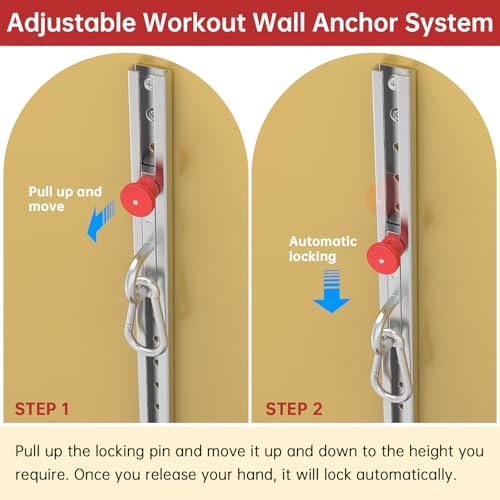 Resistance Bands Wall Anchor Exercise Equipment Platform Base(Length 40"),Adjustable Wall-Mounted Anchor Multi-Purpose Fitness System for Complete Full Body Strength Training