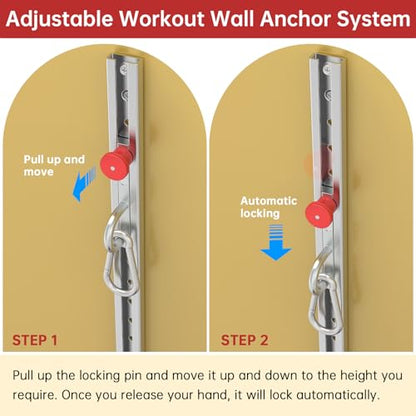 Resistance Bands Wall Anchor Exercise Equipment Platform Base(Length 40"),Adjustable Wall-Mounted Anchor Multi-Purpose Fitness System for Complete Full Body Strength Training