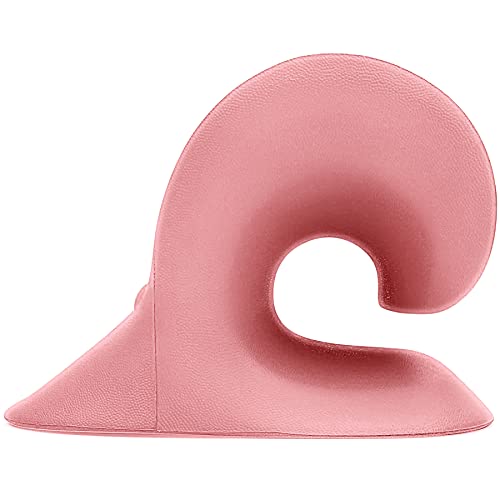 RESTCLOUD Neck and Shoulder Relaxer, Cervical Traction Device for TMJ Pain Relief and Cervical Spine Alignment, Chiropractic Pillow, Neck Stretcher(Pink) - color: Pink