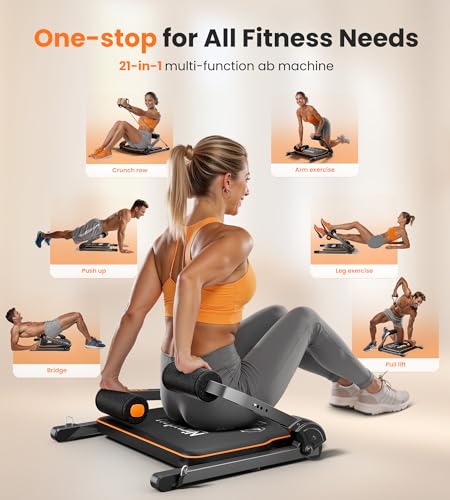 Niceday Ab Workout Equipment, Ab Machine for Stomach Workout, Ab Trainer Machine for Home, Ab Crunch Machine for Home Exercise, Sit Up Machine with 330 LBS Weight Capacity with Resistance Bands
