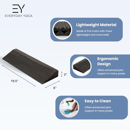 Everyday Yoga Wedge – Premium EVA Foam Support for Stability, Comfort & Alignment, Lightweight, Durable, Non-Slip Design, Mindful Practice - Black