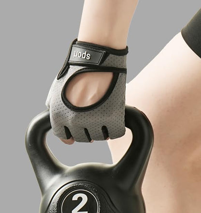Fingerless-Workout-Gloves for Men Women, Breathable-Mesh Gloves with Anti-Slip-Palm for Cycling Gym Fitness