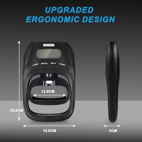Grip Strength Tester Trainer - Dynamometer Handgrip Measurer Meter, Handheld Strengthener Exerciser for Sports, School, and Home Use