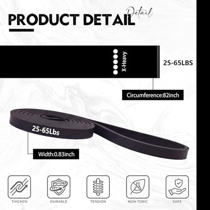 Outus 20 Pcs Resistance Bands Set 10 Resistance Loop Exercise Bands 10 Pull Up Strength Training Physical Therapy for Women Men Home Gym Workout Pilates Yoga Glutes Leg Full Body - color: Black