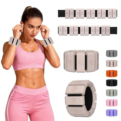 Adjustable Wrist Weights for Women Men, Leg Weights for Women 0.75lb-1lb-1.3lb Each for Walking, Yoga, Dance, Barre, Gym