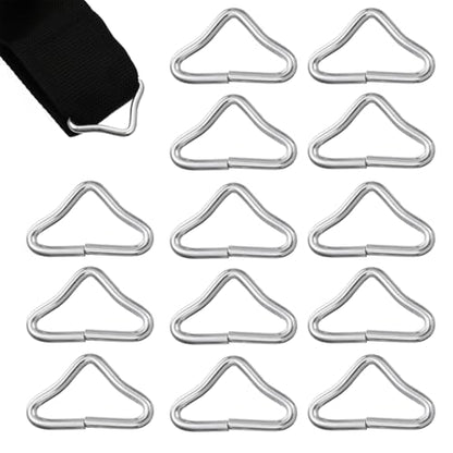 HANABASS 20 Pack Stainless Steel Triangle Rings for Trampoline Mat Repair Triangle Buckles for Bungee Rebounder and Trampoline Accessories 1.77X1.02X0.17In Durable Replacement Parts