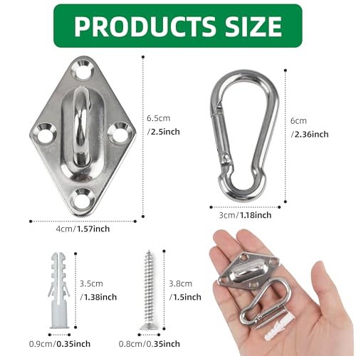 Wall Mount for Resistance Bands & Heavy Duty Hammock Hanging Kit - Workout Wall Anchor with Hook for Home Gym, Ceiling Swing, Yoga Straps and Suspension Training