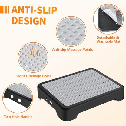 Ronlap Small Step Stools for Adults Car Step Stool for Elderly, Black-Gray - color: Black-gray
