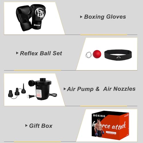 Punching Bag for Adults, 70" Boxing Bag with Stand, Freestanding Heavy Bag with Boxing Gloves, Reflex Ball Set, Kickboxing Bag Training Equipment for Muay Thai, MMA, Gym, Training, Fitness - style: White Athlete - Includes Accessories