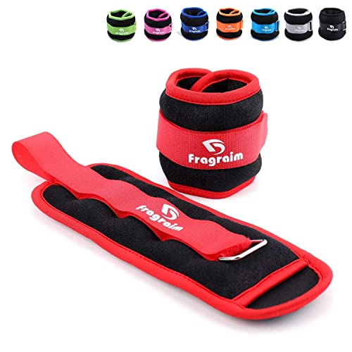 Ankle Weights for Women, Men and Kids - 1/2/3/4/6/8/10/12/15/20 LBS 1 Pair Strength Training Wrist/Leg/Arm Weight with Adjustable Strap for Jogging, Gymnastics, Aerobics, Home Fitness, Physical Therapy - style: 1Lb Pair (0.5lb x 2) - Red