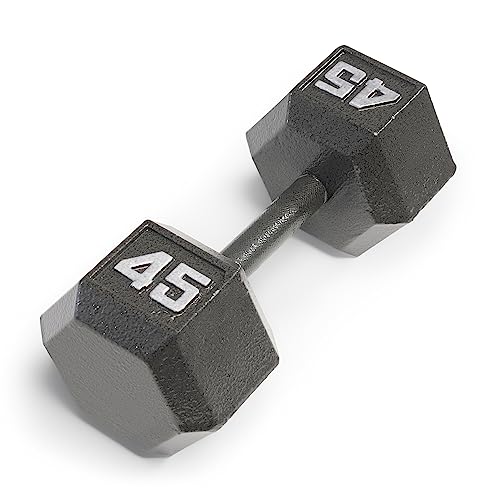 Marcy Cast Iron Hex Dumbbells Collection - Available size from 3-lb to 100-lb, SOLD INDIVIDUALLY - style: 45lbs