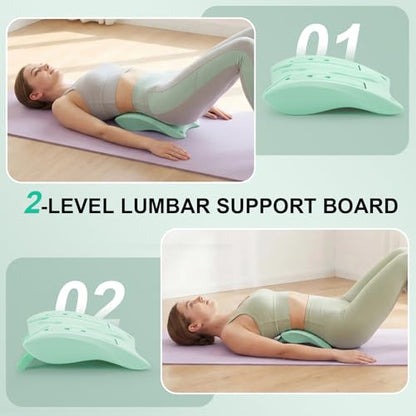 Calf Stretch Board & Back Stretcher – Adjustable Slant Board,Lumbar Pillow,and Foot Rest 4-in-1 for Deep Muscle Relief,Post-Workout Recovery and Injury Prevention