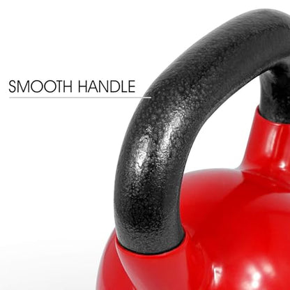 Yes4All Kettlebell, Vinyl Coated Kettlebell Cast Iron Sets with Stable Flat Bottom for Full Body Workout, Push up, Grip Strength Training & Weights Exercises - color: Multicolor, style: 5 - 30lb
