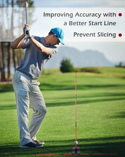 Golf Alignment Stick, Golf Swing Trainer with Angle Plate/Holder Sets, Posture Corrector Golf Trainging Aid, Swing Plane Trainer for Aiming, Putting, Swing/Golf Practice Tools