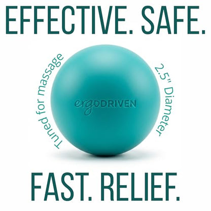 Massage Ball for Myofascial Release, Pure Silicone, Designed for Massage (NOT Lacrosse), Completely Free of BPA/Latex/Rubber/PFAS, for Trigger Point Therapy, Ideal Firmness and Traction