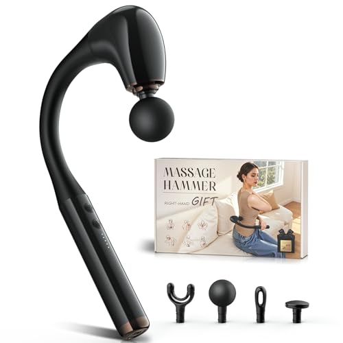 Massage Gun with Upgraded Extension Handle, Portable 10MM Massage Gun Deep Tissue, Back Massager, Muscles/Neck/Shoulders/Waist/Legs Massager, Gifts for Men