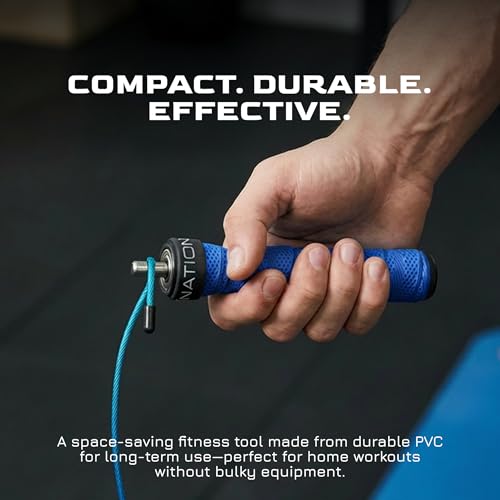 Weighted Jump Rope for Men & Women, 1LB Adjustable Heavy Speed Rope with Removable Handle Weights, Dual Cables for Cross Training, Boxing, Cardio & Home Workouts Durable Adult Fitness Jump Rope - Blue