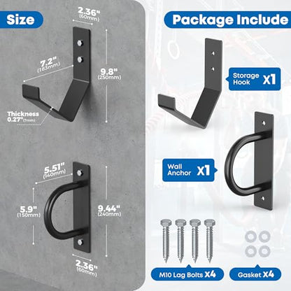 Battle Rope Wall Mount Kit, Black