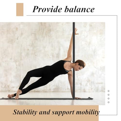 Hiboom 6/9 Pcs 5ft Yoga Stick Natural Bamboo Black Exercise Stick with Non-Slip Rubber Ends Stretching Tool Posture Corrector Stretch Tool for Flexibility, Workout, Balance Fitness