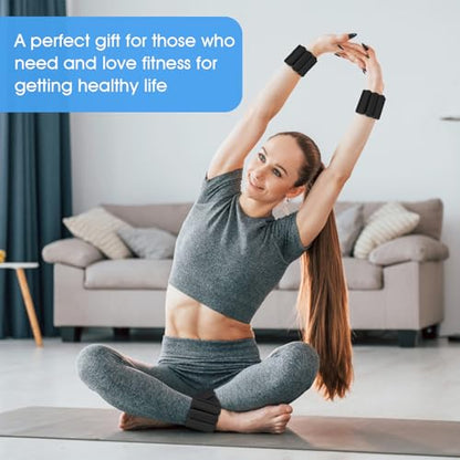 Wrist Weights Set of 2(1Lbs Each), Adjustable Wrist and Ankle Weights for Women and Men, Wearable Arm & Leg Weights Set for Walking, Yoga, Swimming, Cardio, Aerobics, Gym - color: Black