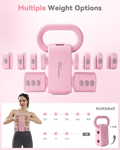2-in-1 Adjustable Kettlebell Dumbbell Set for Women - color: Green, style: Set