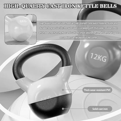 Kettlebell Weights Home Women Fitness Kettle Bells, Gym Solid Cast Iron Dumbbell, Strength Training Equipment, Weight Loss/Muscle Gain(Dark purple-14kg)