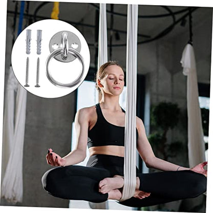 Toddmomy Suspension Trainer Bracket Yoga Fixed Plate Wall Mount Ceiling Anchor Stainless Equipment for Yoga Swings Resistance Bands Boxing