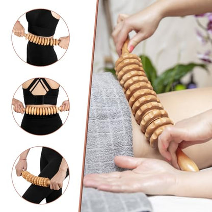 Wood Therapy Massage Tools 3 in 1,Wooden Lymphatic Drainage Massager, Body Sculpting Tools Cellulite Massager for Maderoterapia, Body Contouring, Relief Muscle, Anti-Cellulite