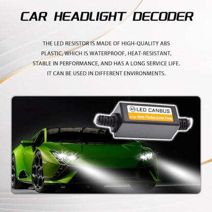 2PCS Car LED Headlight Decoder, 9007 Blinker Resistor Hid LED Conversion Kit Warning Error Decoder Universal Anti Flicker Relay Canceller Capacitor Resistor Harness Adapter（9007） - size: 9007