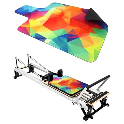 Non Slip Pilates Reformer Mat, Soft Fleece Surface Pilates Towel Mat, Pilates Mat with Multiple Equipment, Lightweight and Foldable, Wicking and Quick Drying for Yoga, Fitness