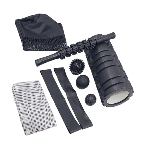 Complete Yoga Accessories Set: Foam Roller, Massage Stick, Resistance Band for Muscle Recovery Presentation Stretching Drum with Massage Ball