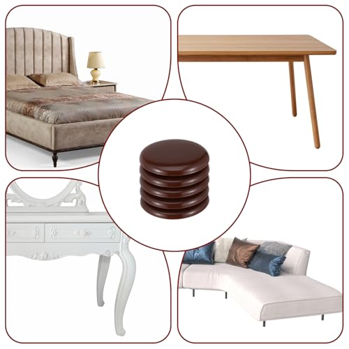Sliders for Furniture on Hardwood Floors, 12 Pcs 2 Inch Self Adhesive Furniture Sliders, Coffee, for Carpeted Floors and Hardwoodes, Easy Moving On Carpet Or Hardwood Floor