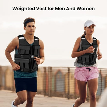 Adjustable Weighted Vest for Men Woman With Shoulder Pads 18lbs | 30lbs | 40lbs, Weight Vest For Walking, Rucking, Cross Training, Running, Muscle Building - Breathable, Comfortable, Washable - size: 10LB-18LB (No Pocket)