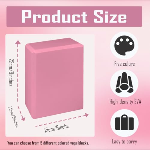 5 Pcs Foam Yoga Blocks,Eva Yoga Blocks Bulk,Colorful Non-Slip and Sturdy Foam Yoga Block for Stretching,Pilates,Men and Women Flexibility Training