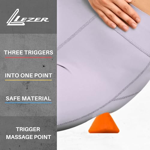 LEZER Spiky Massage Ball, Trigger Massage Point, Plantar Fasciitis, Deep Tissue Myofascial Release Tool, Foot Massager, Muscle Knot Relief, Physical Therapy, Set of 2 (Orange Trigger) - style: 03－set of 2；3.0 In + Trigger
