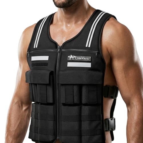 Adjustable Weighted Vest for Men Women (2-40LB), Soft Silicone Counterweight-providing a snug,comfortable fit,Removable & No-Bounce Design, Rucking, Running, Strength Training, Gym, with Reflective Strip - size: 2-40LB