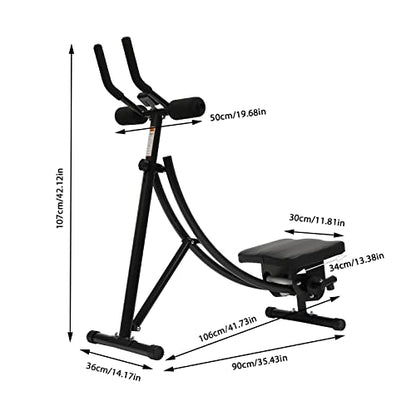 Ab Machine, Black Ab Workout Equipment Home Gym, Ab Machine for Stomach Workout, Foldable Ab Trainer Equipment Ab Trainer Fitness Equipment Load Capacity 150kg