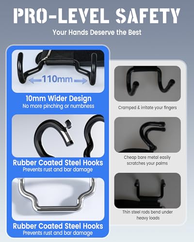 Upgrade Weight Lifting Hooks, Gym Heavy Duty Power Lifting Straps for Men & Women Deadlifts, Pull Up, Powerlifting, Shrugs