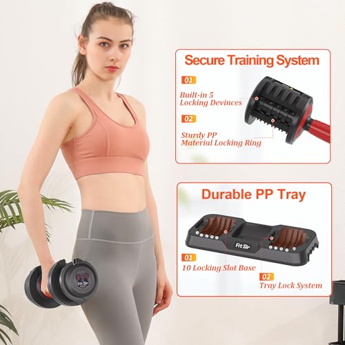 Adjustable Dumbbell Set, 10-in-1 25LB/55LB/90LB Ajustable Dumbbells with Safe Locking System, Enclosed Storage Tray, 1 Sec Fast Adjustment, Comfortable Non-Slip Textured Grip, Suitable for Home Gym Workouts Men and Women